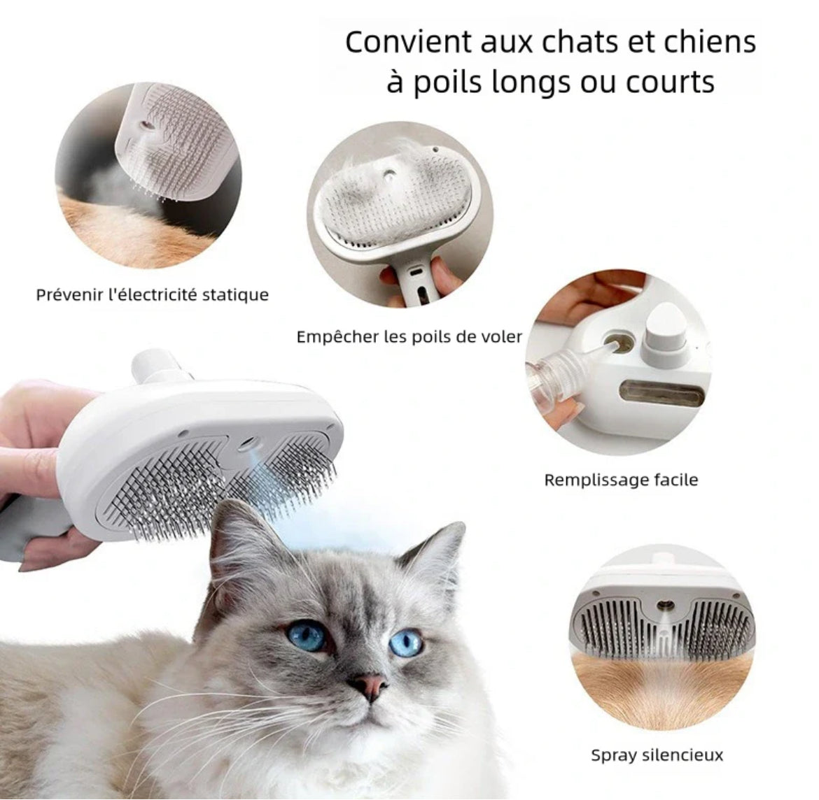 SteamBrush™ - Dites adieu aux poils et offrez un massage bien-être à votre animal 🐶 🐱