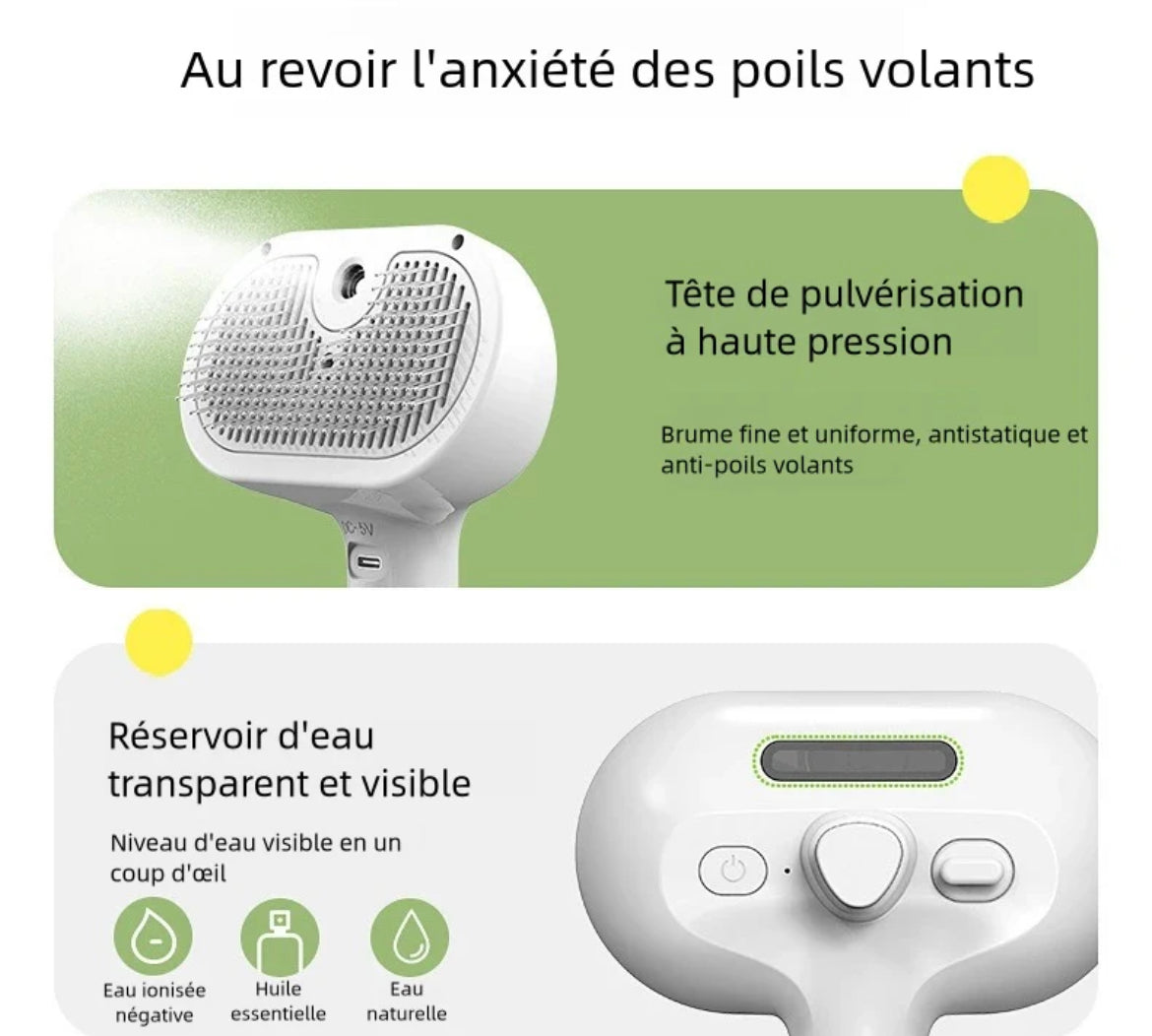 SteamBrush™ - Dites adieu aux poils et offrez un massage bien-être à votre animal 🐶 🐱